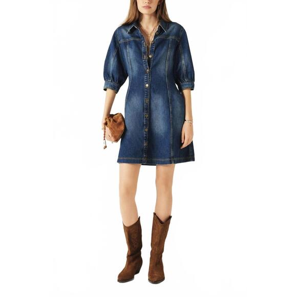 NEW BA&SH barb mini dress in navy